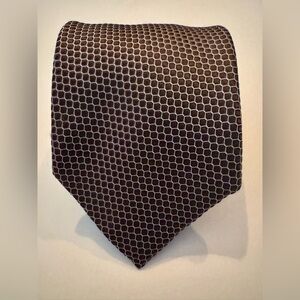 Giorgio Armani Brown Hexagonal Pattern Tie